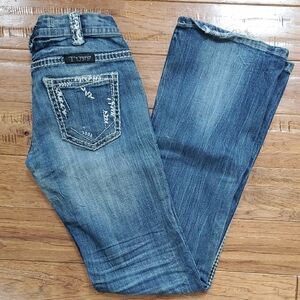 Cowgirl Tuff XOXO Dark Boot Cut Jeans